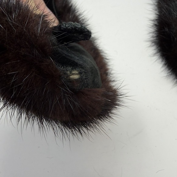 Vintage Miller Brothers Genuine Mink Fur Collar Dark Brown Detachable Estate - Picture 8 of 11